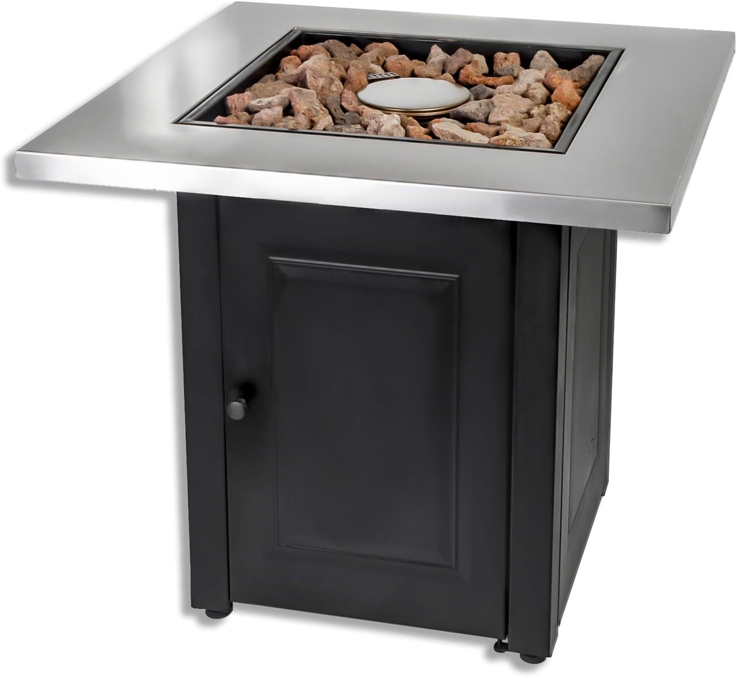 ACTIVA Feuertisch Merida I Premium Feuerstelle Gas aus hochwertigem Edelstahl inkl. Lavasteinen I Edler Feuertisch Gas für Outdoor und Garten